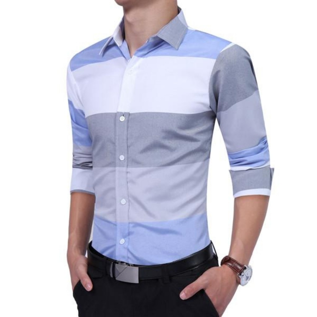Áo Sơ Mi Nam Dài Tay Sọc Ngang Bản To Mẫu Mới BV01 Thời Trang Cao Cấp PONIVA Chất Vải Thoáng Mát Form Đẹp