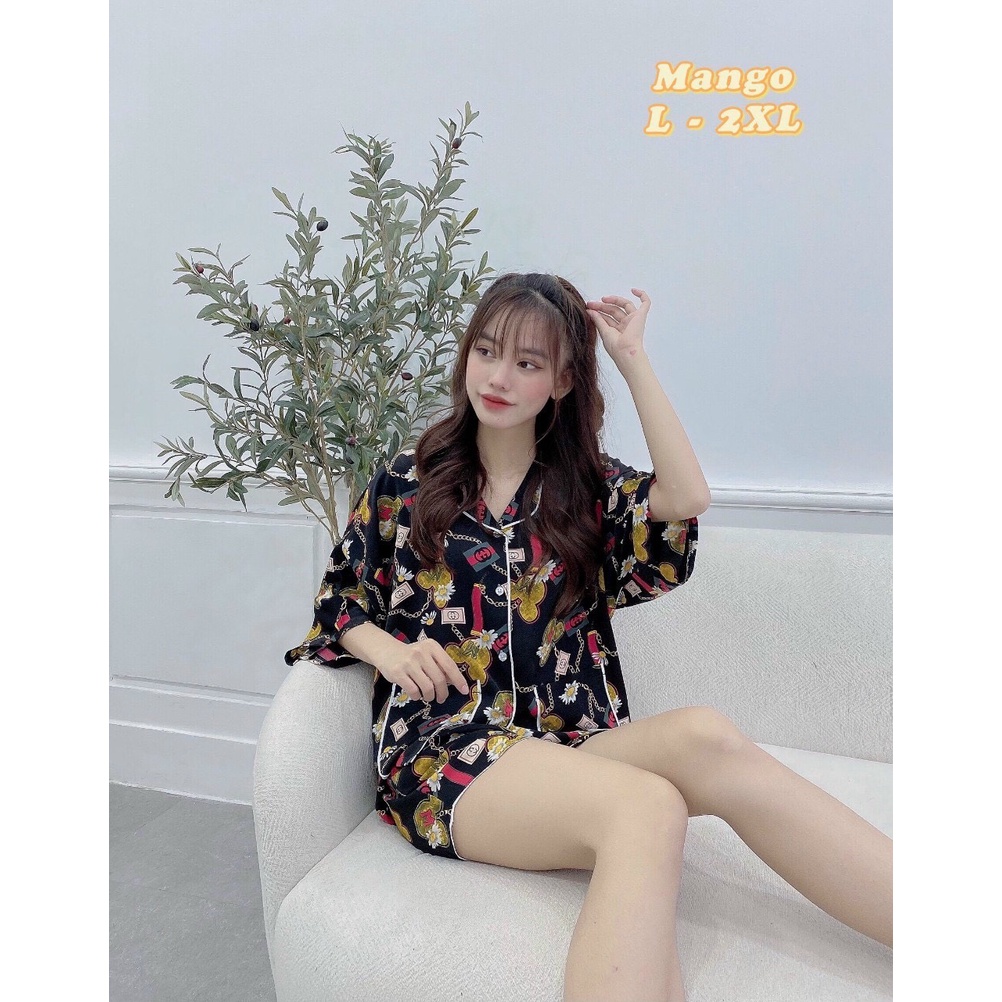 Đồ bộ mặc nhà nữ pijama bigsize lụa mango cao cấp