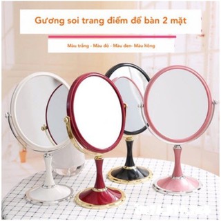 (Size lớn 8 inch )Gương trang điểm để bàn 2 mặt