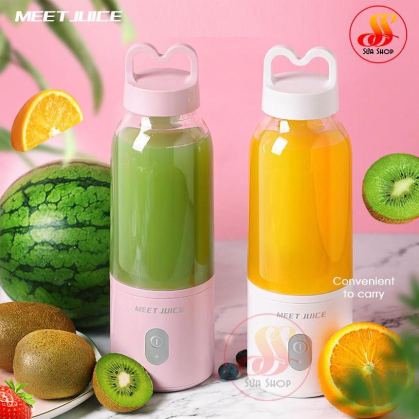 [CÓ SẴN- CHÍNH HÃNG LOẠI 1] Máy Xay Sinh Tố Đa Năng Cầm Tay Meet Juice - Xay cực nhanh 9s, cao cấp, an toàn