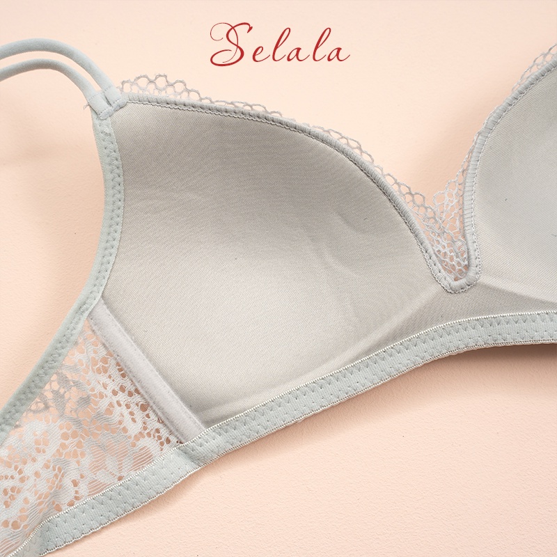 Bộ Đồ Lót Nữ Ren Selala Nâng Ngực Tự Nhiên, Mềm Mỏng Siêu Nhẹ SET01