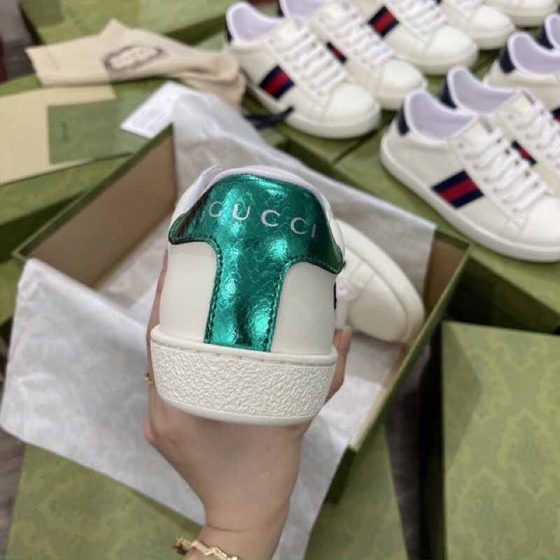 Giày gc rắn thêu cao cấp  ❤️FREE ship❤️  giày thể thao nam trắng cao cấp  .  gucci nam