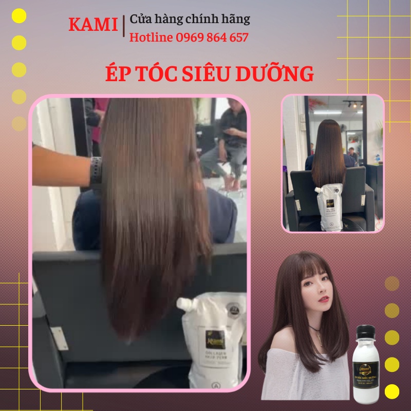 Thuốc ép tóc Thuốc duỗi tóc KAMI, hương cafe thơm bịch to cho salon 800ml