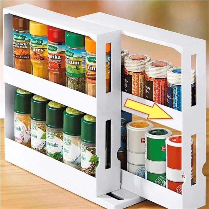 Kệ Đựng Lọ Gia Vị Nhà Bếp Dạng Trượt Đa Năng