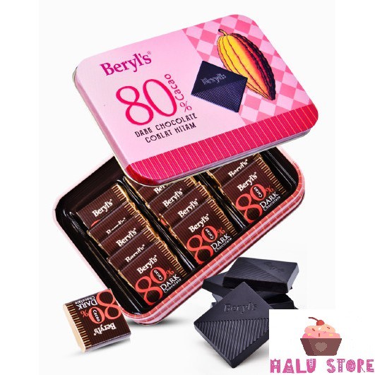 (2 loại) Sô cô la đắng Dark Chocolate Beryl's (80% & 99% Cacao) Malaysia - hộp 108gr