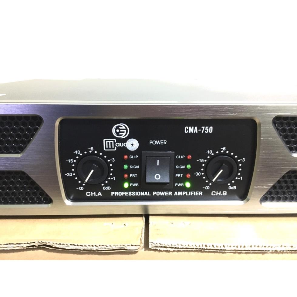 Cục đẩy công suất 2 kênh CM AUDIO CMA-750 mạch Class H 32 Sò 8 Tụ Công Suất 1600W hàng nhập khẩu 2023 Tặng jac canon