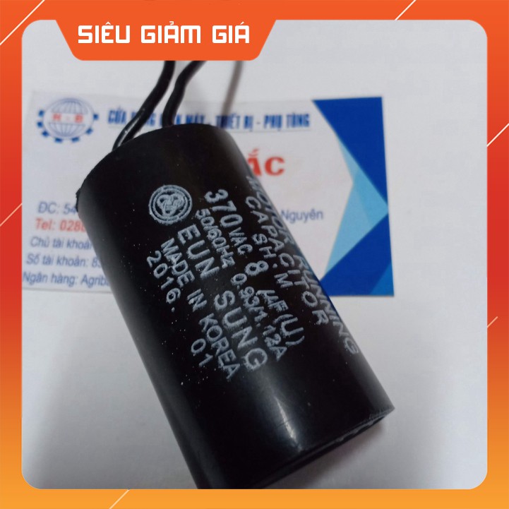 10 tụ điện 8MF 370W đen loại tốt dùng cho bơm nước và thiết bị điện khác