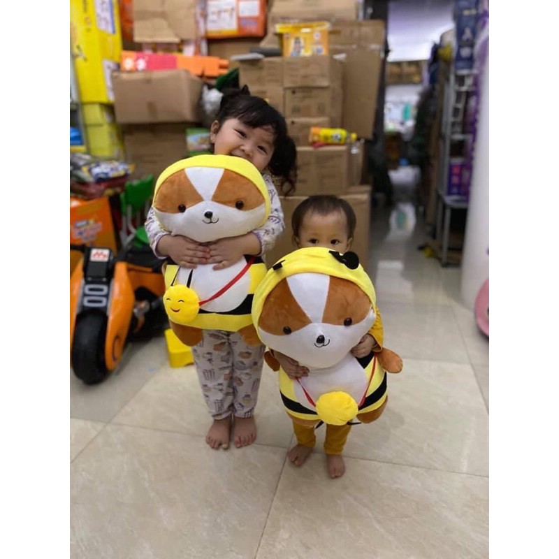 Thú bông chó shiba hoá thân ong vàng