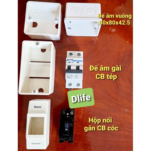 Đế âm đế nổi, đế đơn đế đôi, đế âm vuông, đế cb Nanoco panasonic