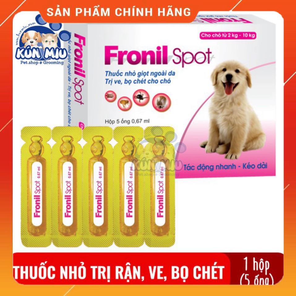 Dung dịch nhỏ sống lưng  ve ghẻ, bọ chét chó Fronil spot