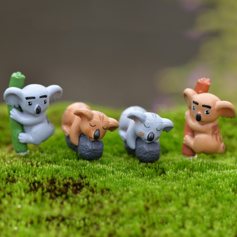 Set 4 mô hình gấu Koala mini trang trí sân vườn