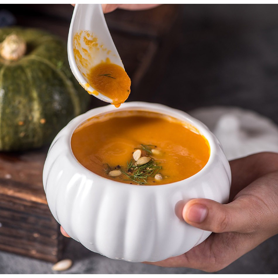 Bát súp canh hầm tạo hình quả bí ngô size 13,5 cm và 11,5 cm