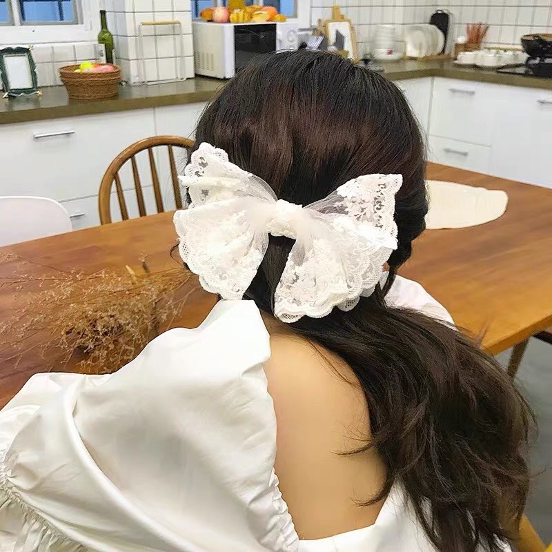 Kẹp tóc nơ phong cách hàn quốc xinh xắn