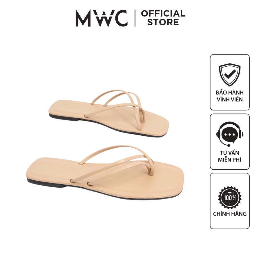 Dép MWC 3372 - Dép Nữ Đế Bệt Quai Kẹp Mỏng Cách Điệu