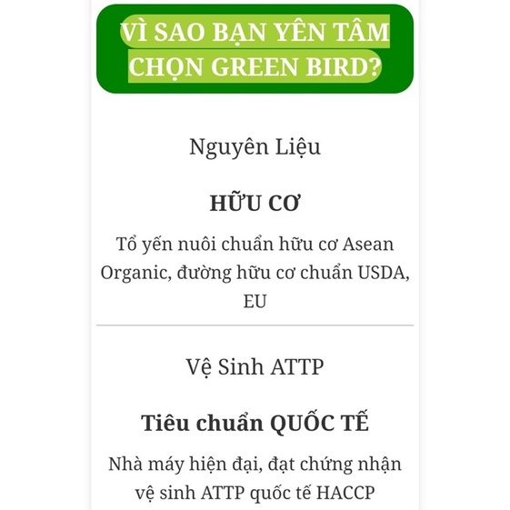 Hộp quà Nước Yến Sào Chưng Đường Kiêng Củ Cải Green Bird - NUTRINEST 6 Hủ