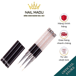 Cọ nét cán đá cao cấp 3 sizes - Cọ vẽ nail chuyên dụng