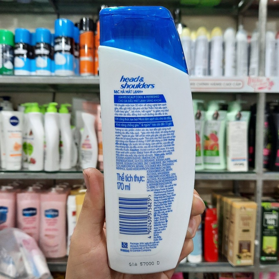 Dầu gội sạch gàu bạc hà Head and Shoulders 170ml