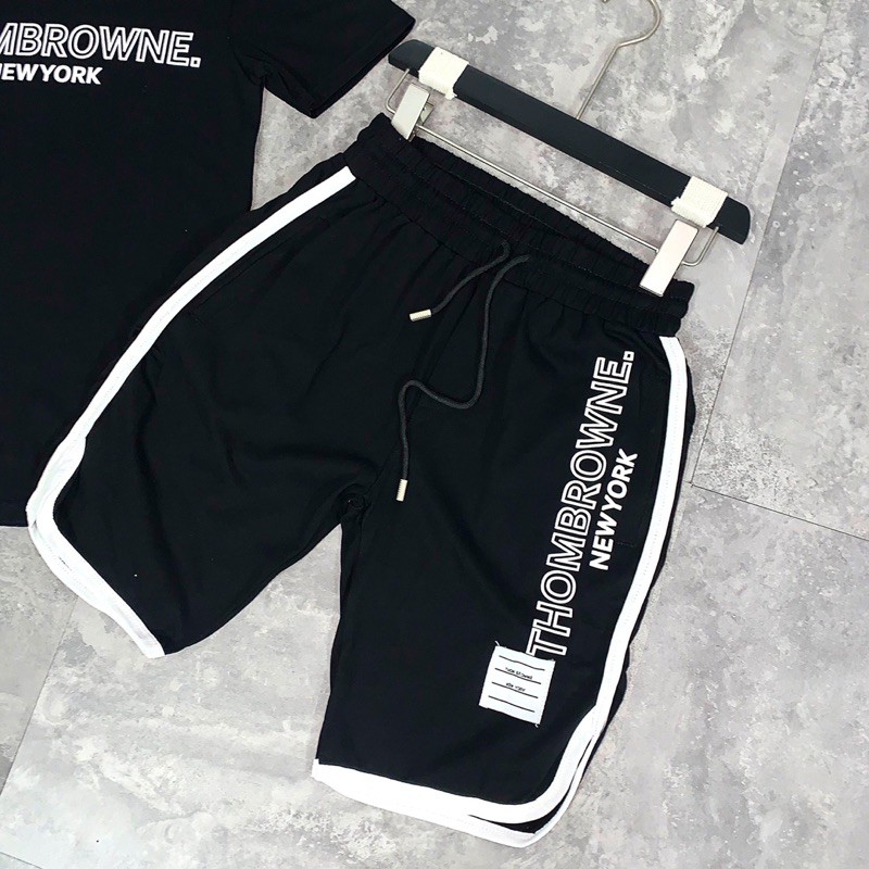 Bộ Hè Nam Thom Nổi Chữ Thêu Vạch Cực Sang | BigBuy360 - bigbuy360.vn