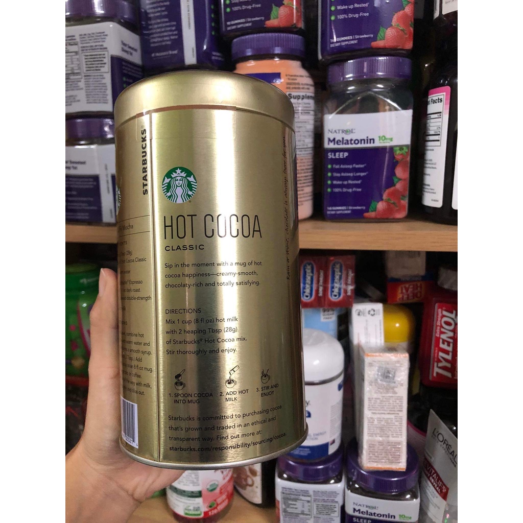 ￼Bột cacao Starbuck Hot Cocoa 850g - Mỹ