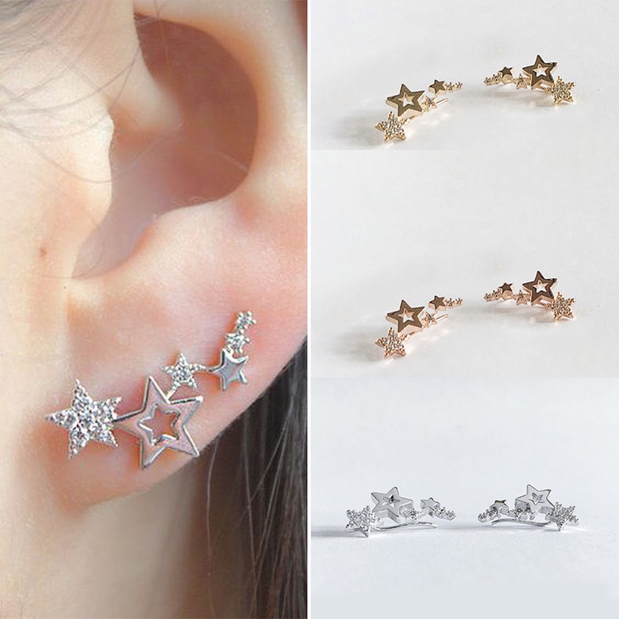 Hoa Tai Dáng Dài Hình Ngôi Sao Đính Đá Thời Trang Cho Nữ