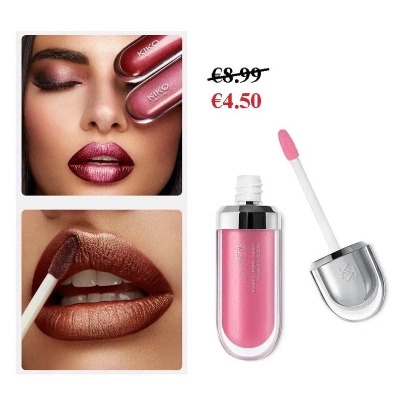 Son kem lì Kiko - Metal Liquid Lip Colour - Son lì ánh Kim kiko cho đôi môi quyến rủ - Italy