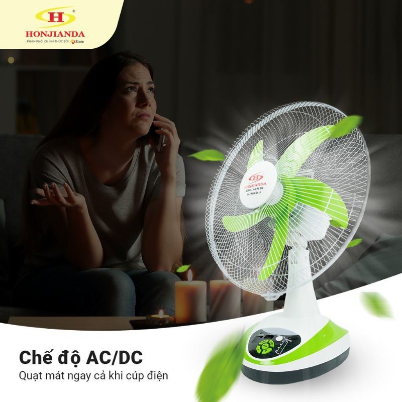 QUẠT VÀ ĐÈN SẠC TÍCH ĐIỆN HONJIANDA- HJD-FL-316