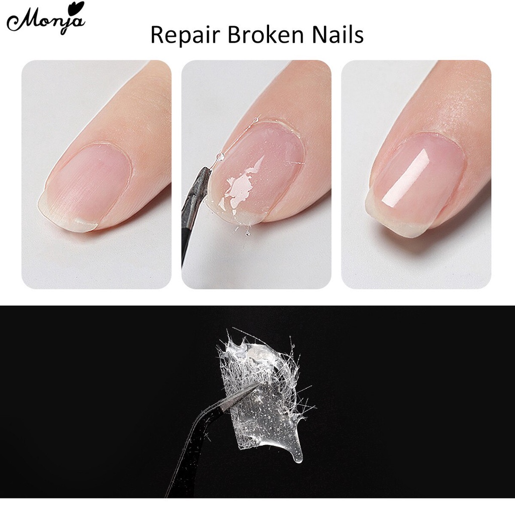 MONJA [Hàng mới về] Gel đắp móng + sợi thủy tinh không dệt nối dài móng 20ml