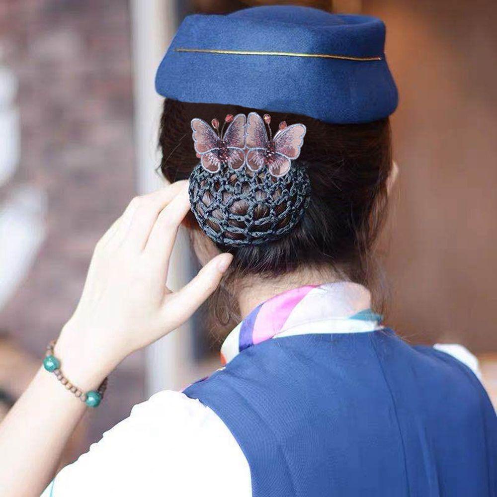 Kẹp Lò Xo Hình Bướm Vintage WMES15H Cho Nữ|Vỏ Lưới Bọc Kẹp Tóc Tiện Dụng