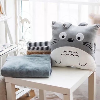 Bộ chăn gối 3in1 totoro lông mềm mịn đáng yêu hàng cao cấp