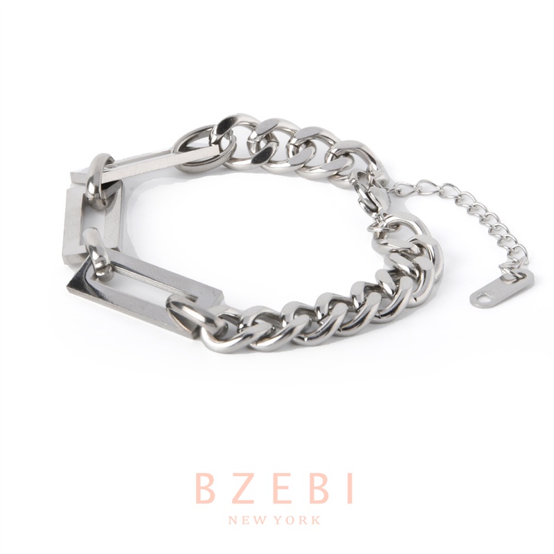 Vòng Tay BZEBI Bằng Thép Titanium Mạ Vàng / Bạch Kim Kèm Hộp Đựng 1062b