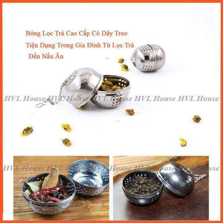 Bóng lọc trà, dụng cụ lọc gia vị inox có dây treo tiện lơi siêu bền - LOKING