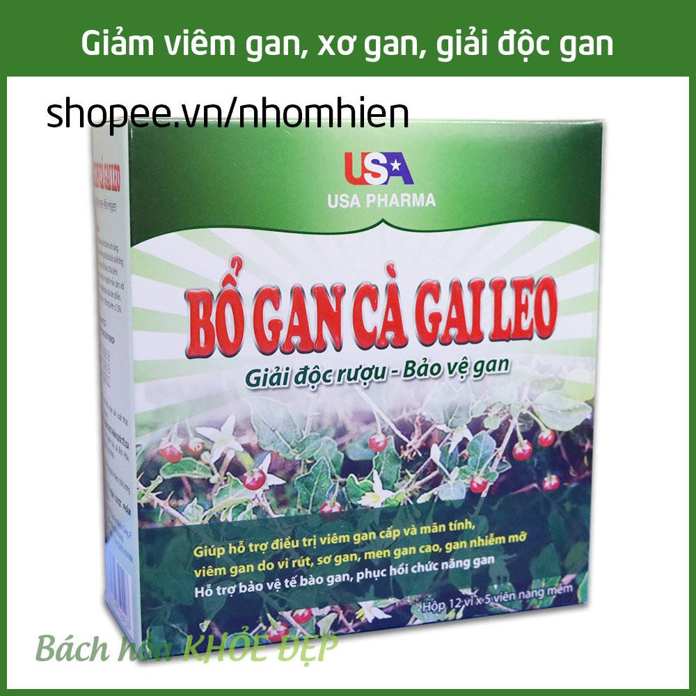 Viên uống Bổ Gan Cà Gai Leo mát gan, giải độc gan, hạ men gan - Hộp 60 viên