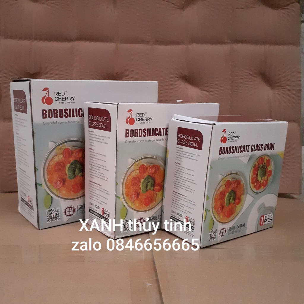 Hộp cơm thủy tinh hình tròn cao cấp (không chọn màu nắp)