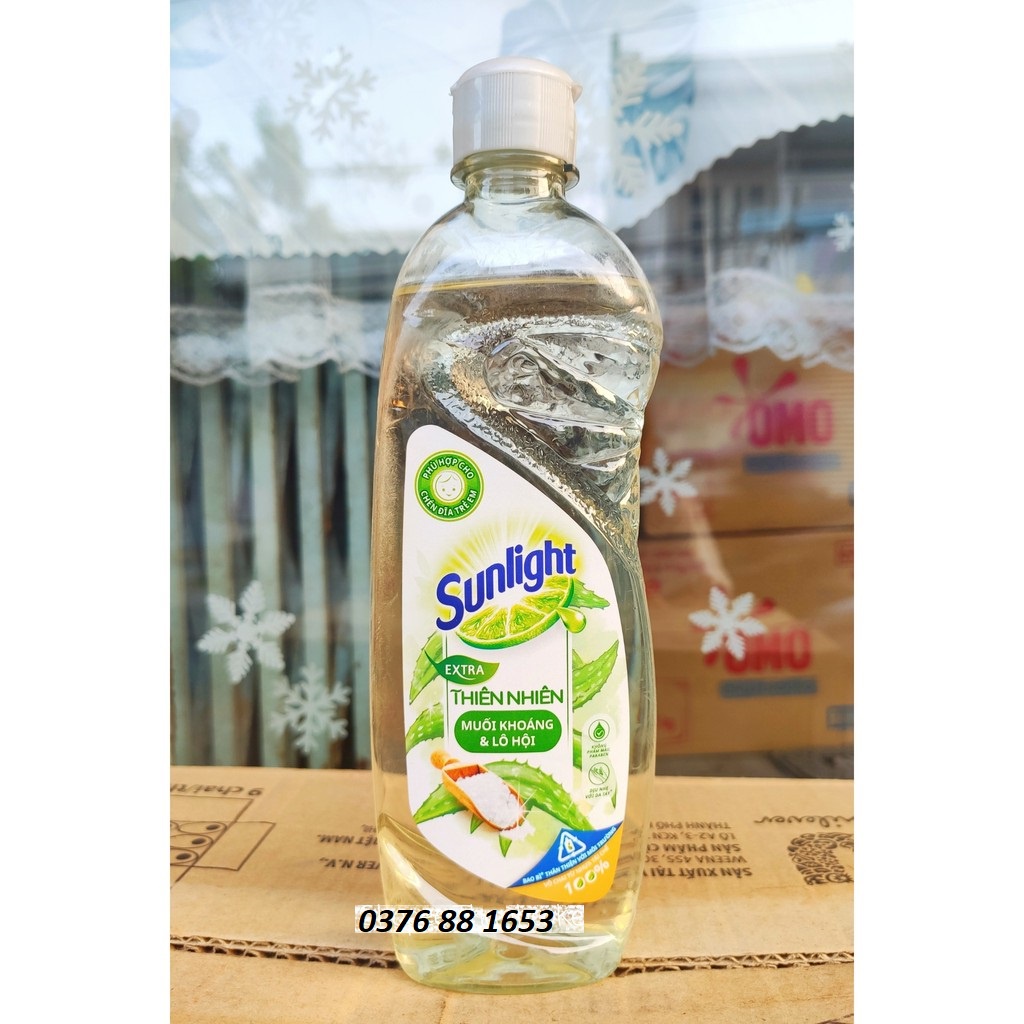 [Hoả Tốc] Nước Rửa Chén SUNLIGHT Thiên Nhiên Muối Khoáng Lô Hội Chai 750g 750 g