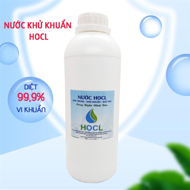 Nước khử trùng khử khuẩn HOCL 1 lít - TẶNG 1 vỏ chai xịt 100ml