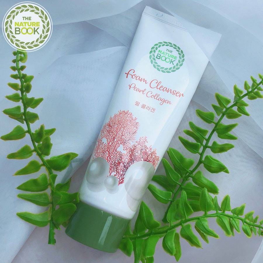 Sữa rửa mặt dưỡng trắng da ngọc trai The Nature Book Foam Cleanser Pearl Collagen 120g