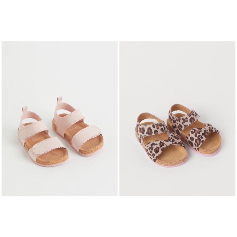 (H&M CHÍNH HÃNG) Dép sandal đế gỗ bé gái vợt sale