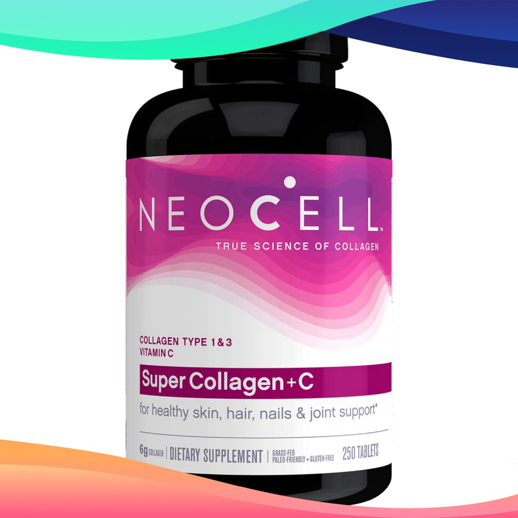 XẢ LỖ  Viên uống đẹp da Neocell Super Collagen +C 6000mg 250 viên Mỹ CỦ XẢ