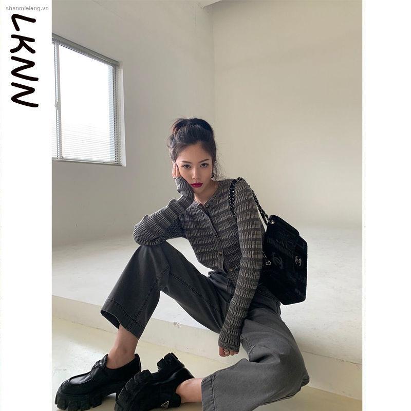 Áo Khoác Cardigan Dệt Kim Dáng Ngắn Thời Trang Trẻ Trung