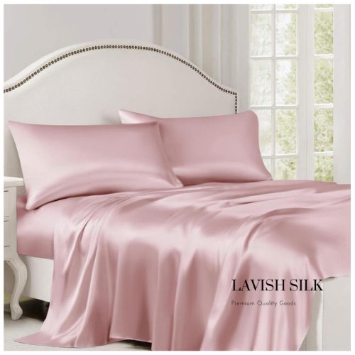 Bộ Vỏ Chăn Phi Lụa Hồng Phấn Lavish Silk Cao Cấp Mát Lạnh Hàng Loại 1 Không Nối Vải - CG048
