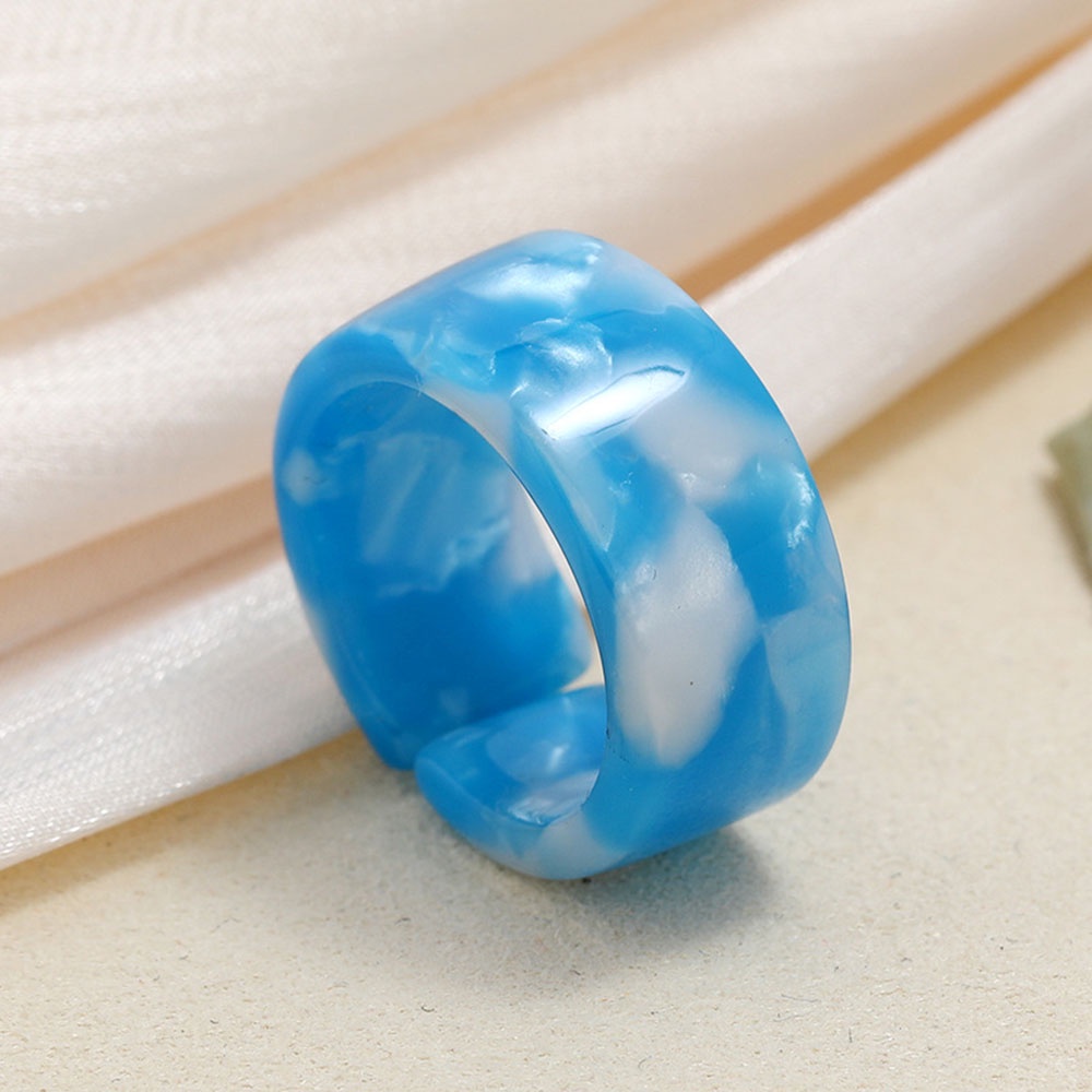 1 Nhẫn Acrylic Họa Tiết Hình Học Phong Cách Vintage Có Thể Điều Chỉnh