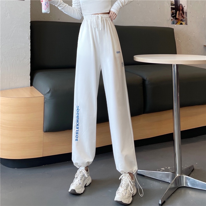 Quần Jogger BOSLEKMBOQG UMAD 3 màu Chất Nỉ form rộng chun ống dây rút cá tính năng động đi chơi đi học