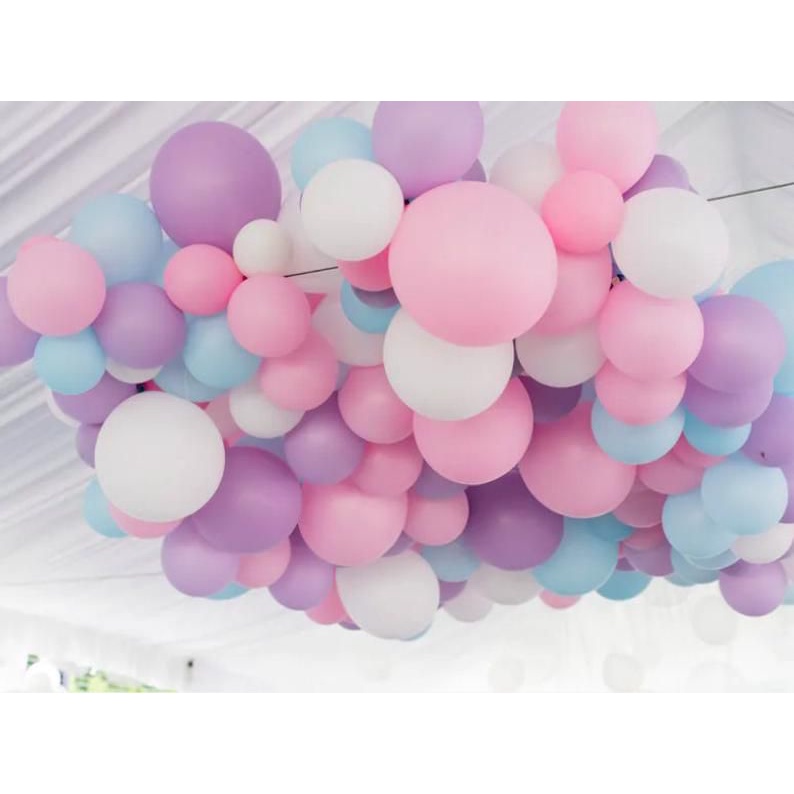 Trụ bong bóng trang trí chủ đề chó cứu hộ màu tím CCH08