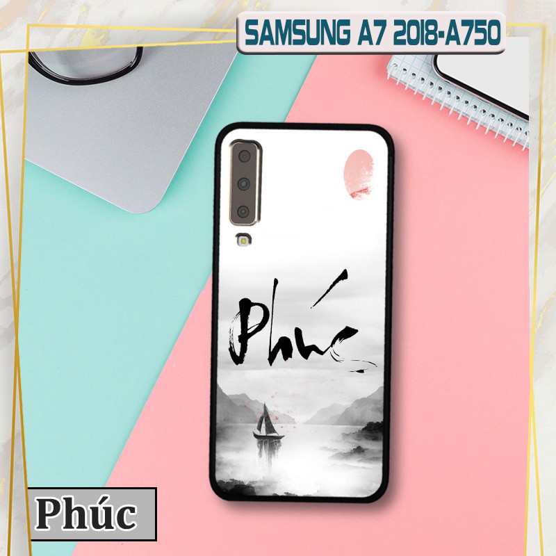 Ốp lưng kính 3D Samsung A7 2018 A750 -in chữ thư pháp ý nghĩa