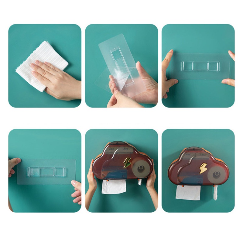 Hộp Đựng Khăn Giấy Cuộn Hình Đám Mây Gắn Tường Giá Đỡ