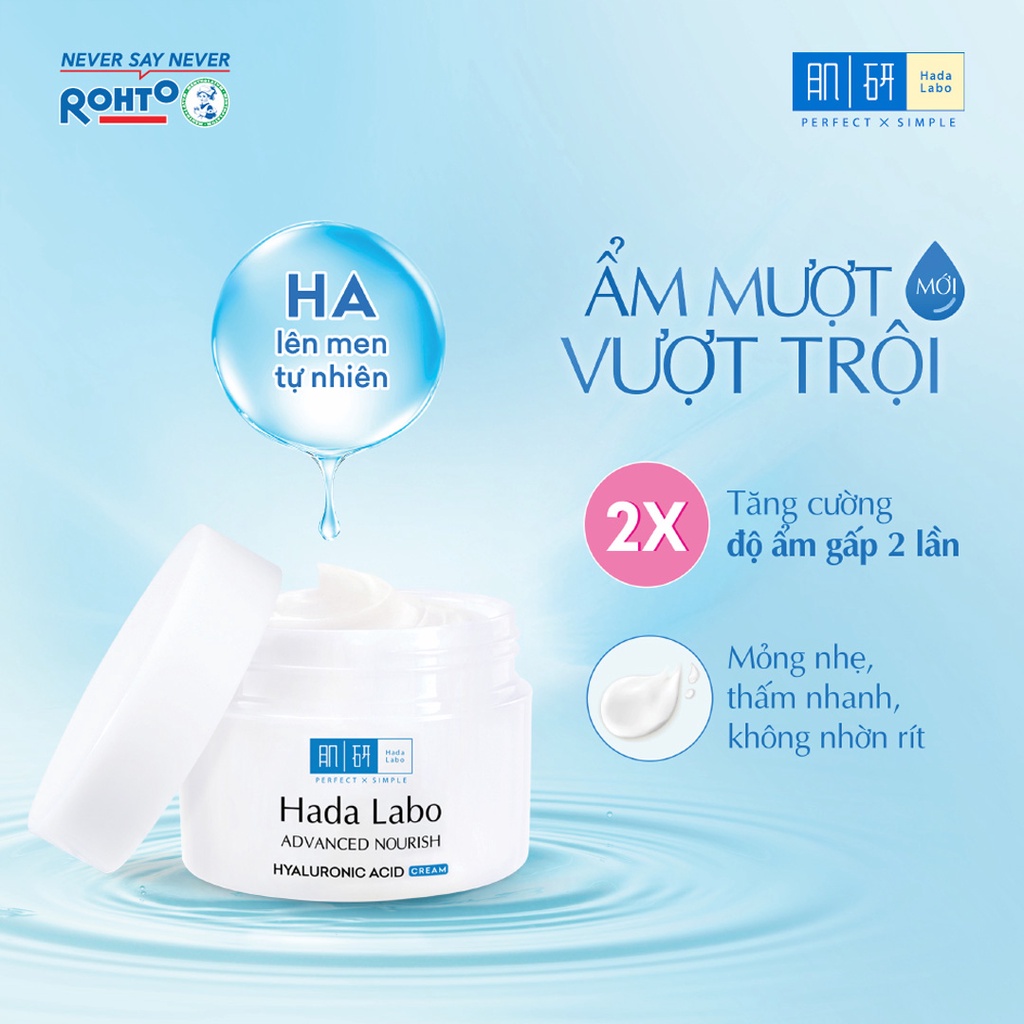 Kem Dưỡng Ẩm Tối Ưu HADA LABO Advanced Nourish Cream Màu Trắng 50g