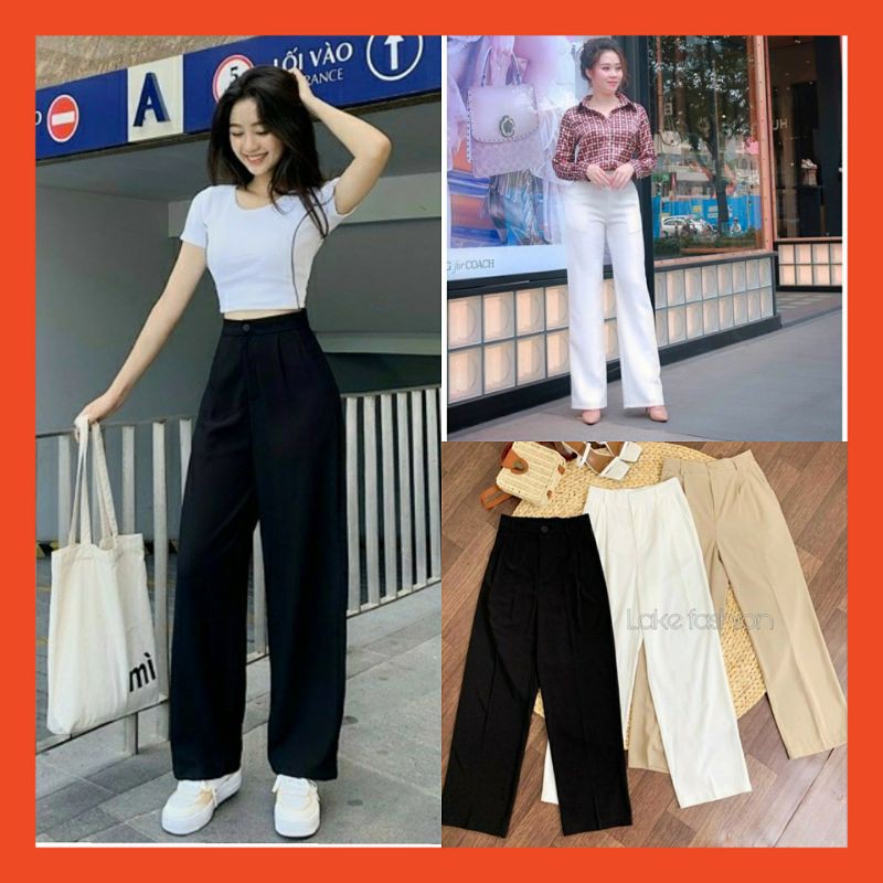 [ Cạp Cao- Tôn Dáng ] Quần culottes ống rộng suông dài chất dày lưng cao cài 1 nút siêu hot 2021
