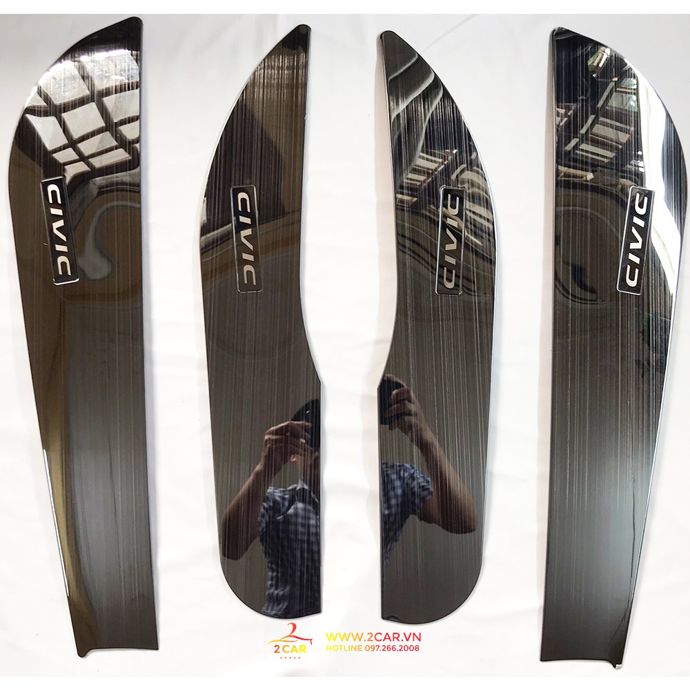 Ốp chống xước Tapli, Táp li cánh cửa xe Honda Civic 2016- 2021 - Vân titan cao cấp- giá 1 bộ