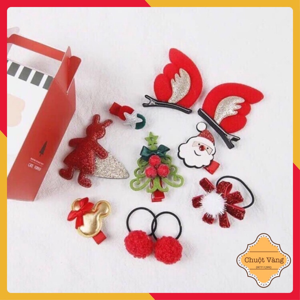Set 10 kẹp tóc Noel cho bé