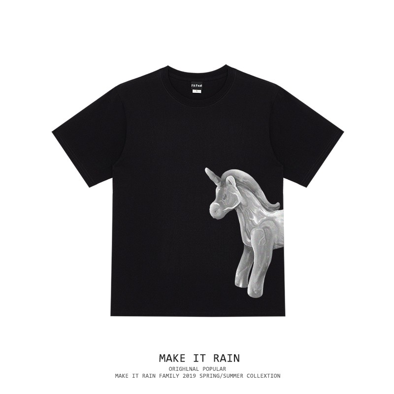 Áo Thun Tay Ngắn MÔ HÌNH NGỰA VÀ NHỆN 3D UNISEX . HÀNG ORDER + ẢNH THẬT CUỐI